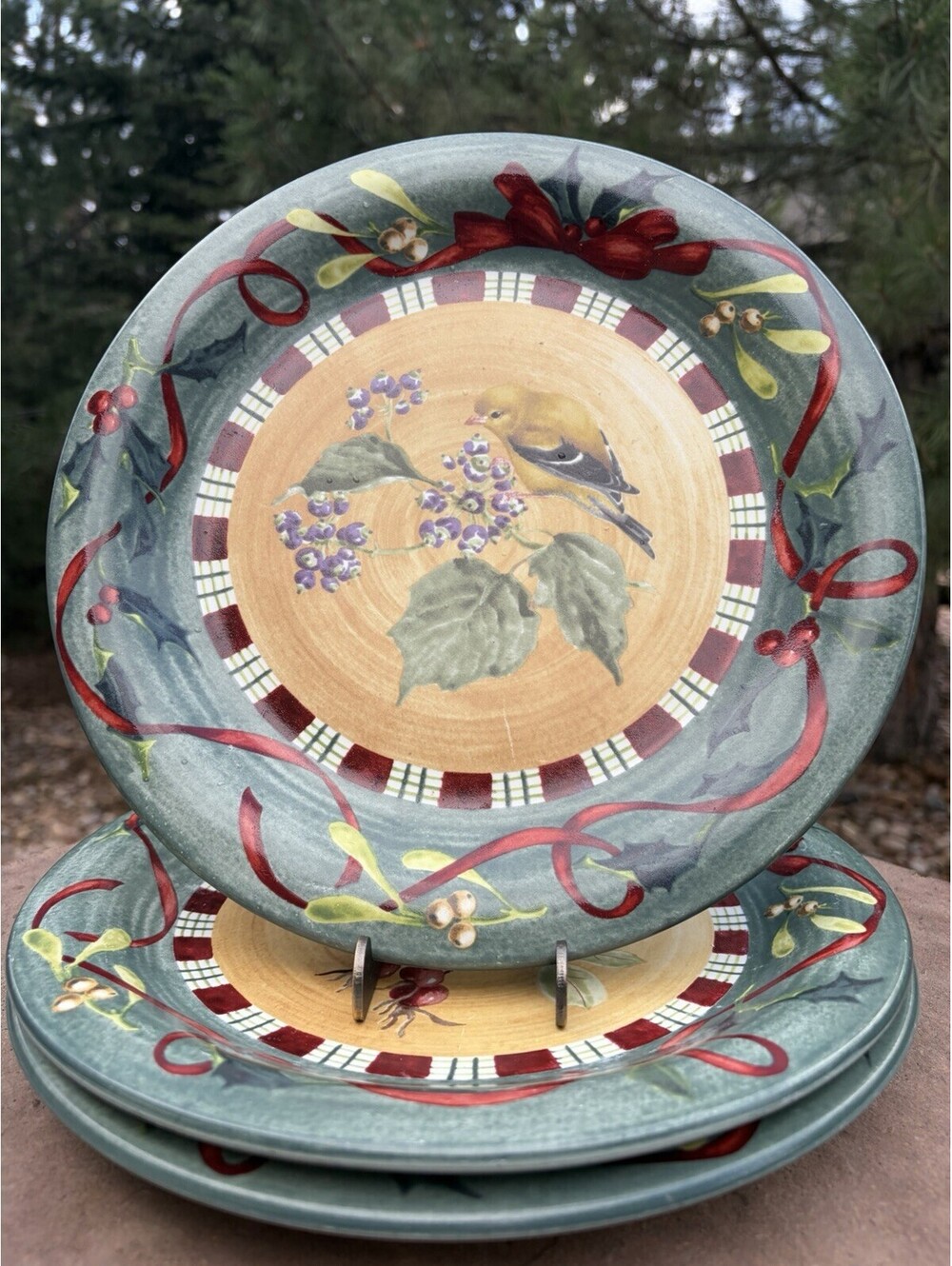 Lenox WINTER GREETINGS EVERYDAY Dinner Plate SET OF THREE Holiday Christmas